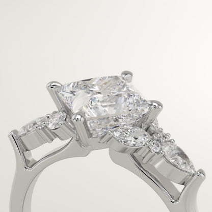 Princess Cut Nature Inspired Lab-Grown Diamond Engagement Ring