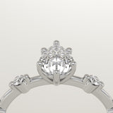 2.0 CT Pear Cut Dainty Pave Lab-Grown Diamond Engagement Ring