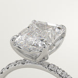 1.75 CT Emerald Cut Pave Lab-Grown Diamond Engagement Ring
