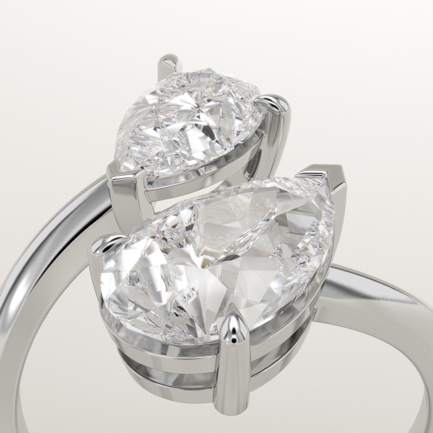 2.75 TCW Pear Cut Toi Et Moi Lab-Grown Diamond Engagement Ring