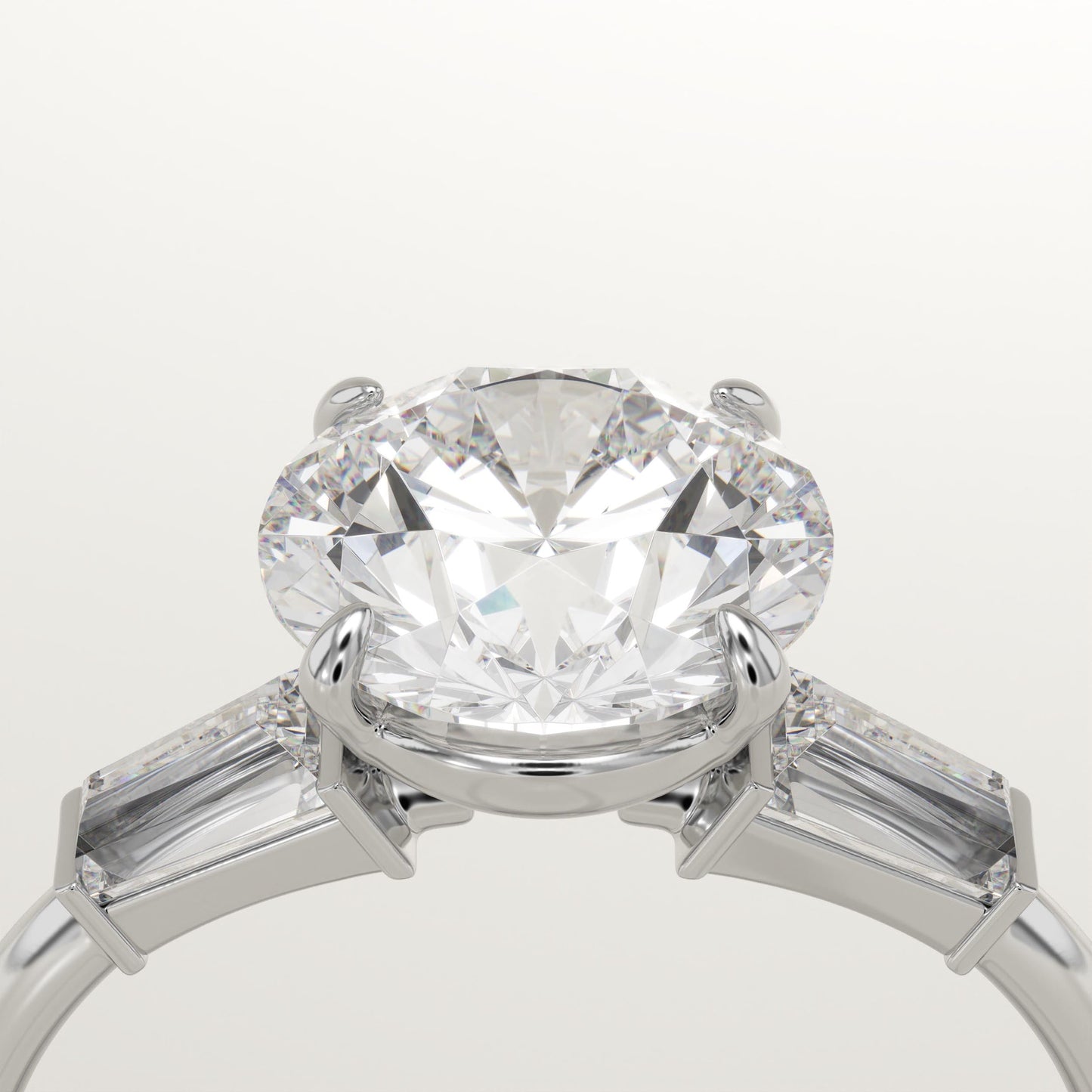 Round Cut Three Stone Lab-Grown Diamond Engagement Ring