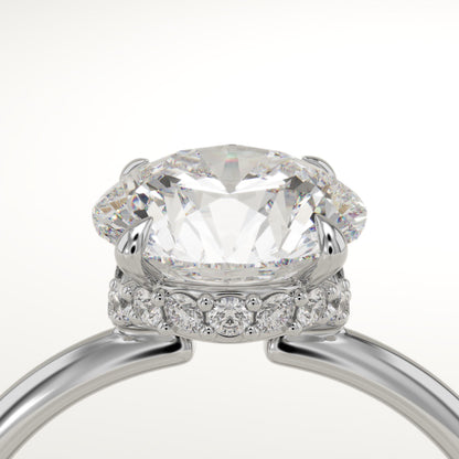 Round Cut Hidden Halo Lab-Grown Diamond Engagement Ring