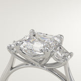 2.0 CT Asscher Cut Three Stone Lab-Grown Diamond Engagement Ring