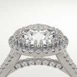 2.0 CT Round Cut Halo & Pave Lab-Grown Diamond Engagement Ring