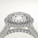 2.0 CT Round Cut Halo & Pave Lab-Grown Diamond Engagement Ring