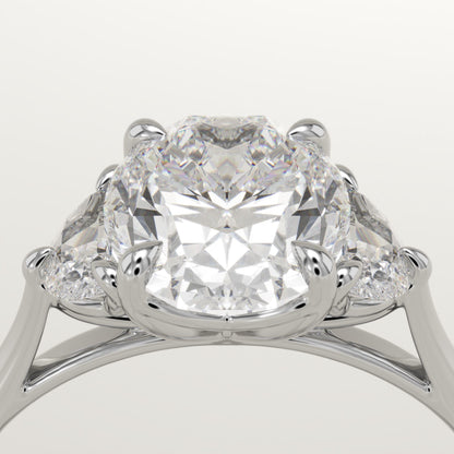 1.75 CT Oval Cut Three Stone Moissanite Engagement Ring