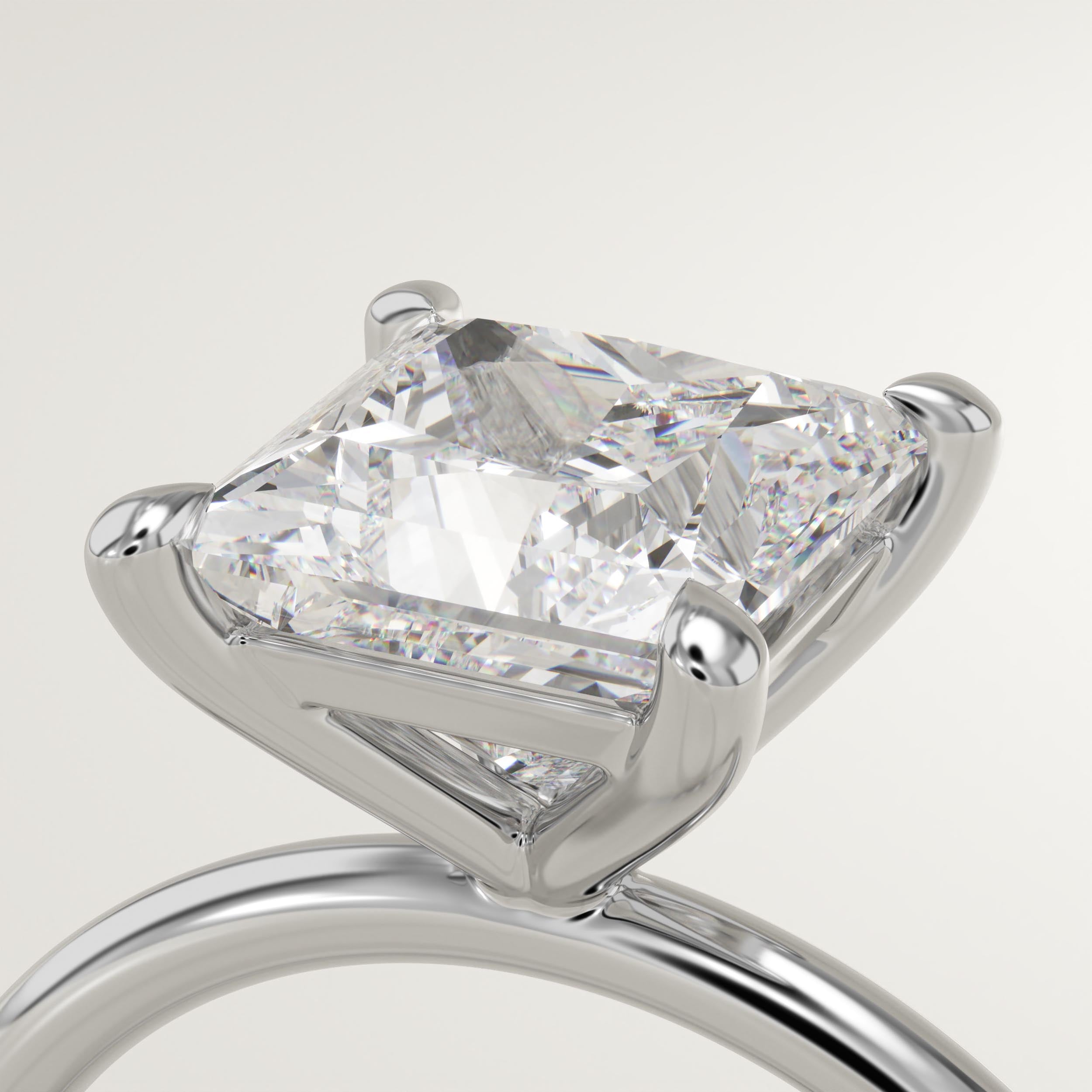 2.0 CT Princess Cut Solitaire Lab-Grown Diamond Engagement Ring
