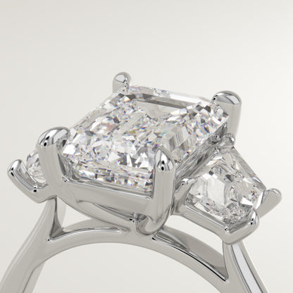 Emerald Cut Three Stone Lab-Grown Diamond Engagement Ring