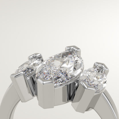 Marquise Cut Three Stone Lab-Grown Diamond Engagement Ring
