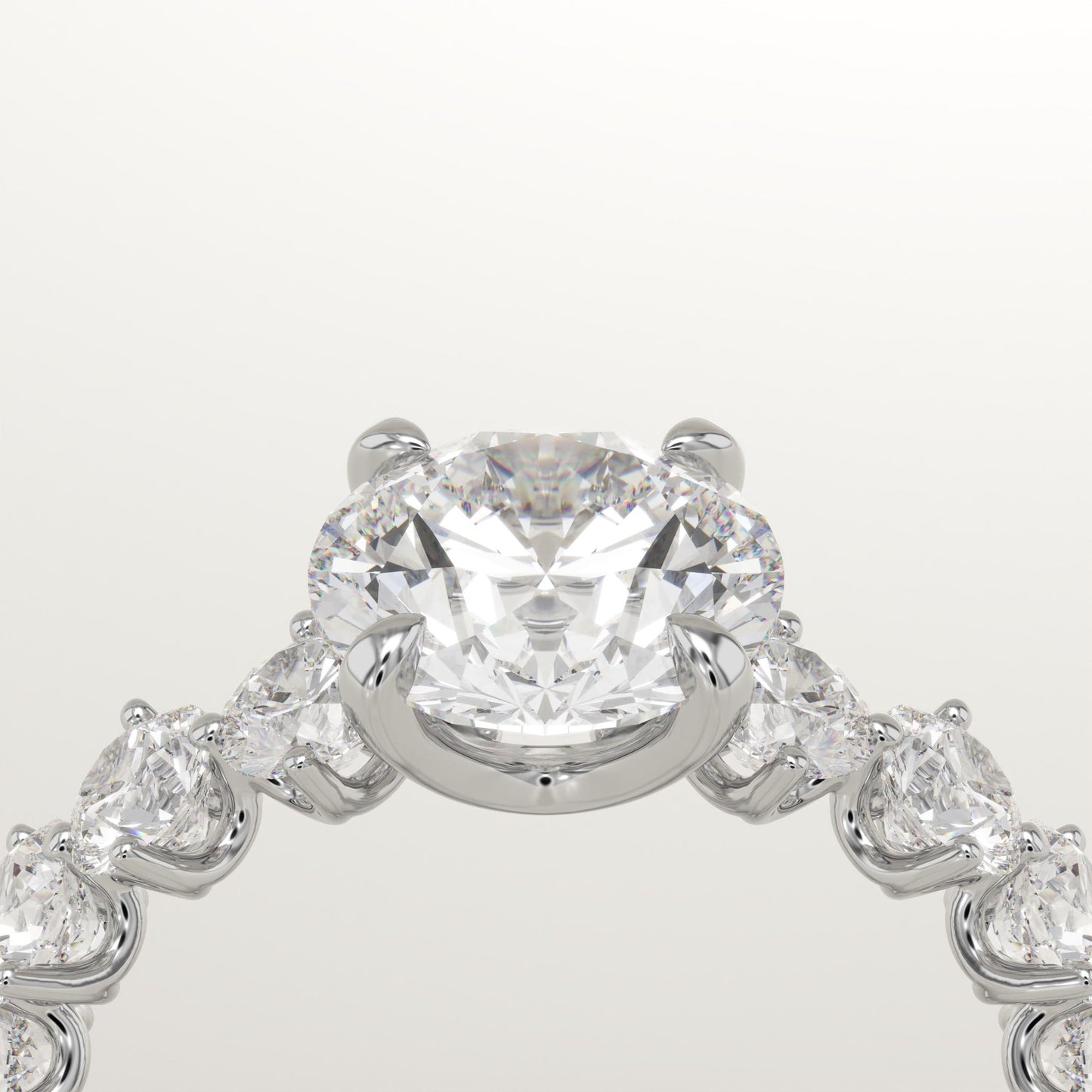 Round Cut Pave Lab-Grown Diamond Engagement Ring
