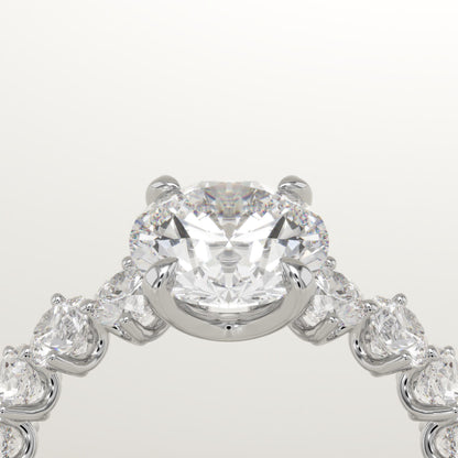 Round Cut Pave Lab-Grown Diamond Engagement Ring