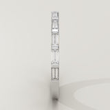 0.54 TCW Baguette Cut Lab-Grown Diamond Half Eternity Wedding Band