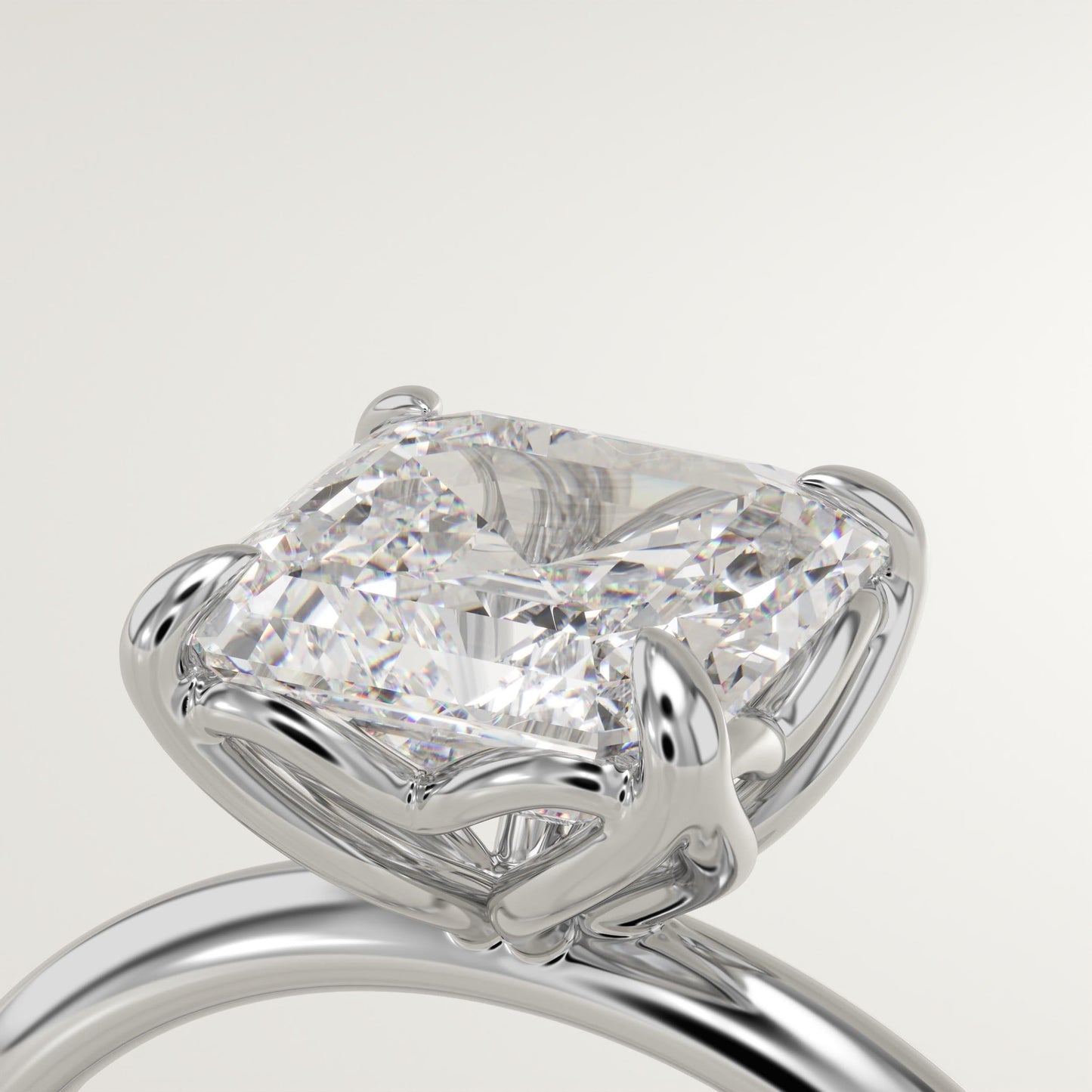 Asscher Cut Solitaire Lab-Grown Diamond Engagement Ring