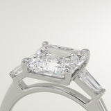 2.0 CT Asscher Cut Three Stone Lab-Grown Diamond Engagement Ring