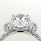 1.5 CT Round Cut Three Stone Lab-Grown Diamond Engagement Ring