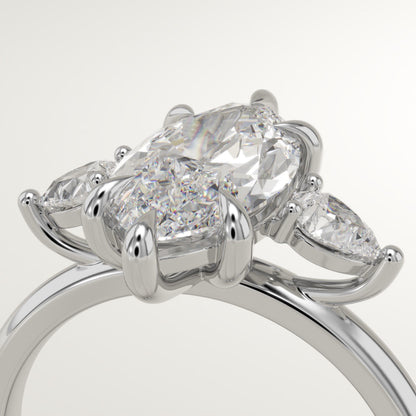 Marquise Cut Three Stone Lab-Grown Diamond Engagement Ring