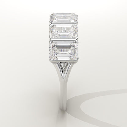 2.5 TCW Emerald Lab-Grown Diamond Half Eternity Wedding Band