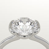 2.0 CT Round Cut Half Bezel Lab-Grown Diamond Engagement Ring