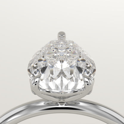 1.5 CT Pear Cut Solitaire Moissanite Engagement Ring