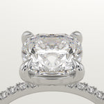 2.0 CT Cushion Cut Pave Lab-Grown Diamond Engagement Ring