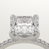 2.0 CT Cushion Cut Pave Lab-Grown Diamond Engagement Ring