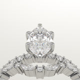 1.08 CT Marquise Cut Pave Lab-Grown Diamond Bridal Set