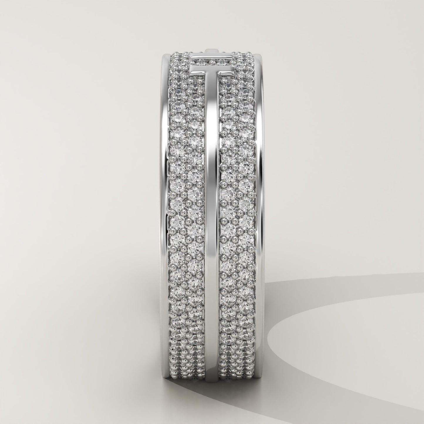0.866 TCW Round Lab-Grown Diamond Multi Stone Wedding Band