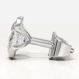 1 TCW Oval Half Bezel Lab-Grown Diamond Stud Earrings