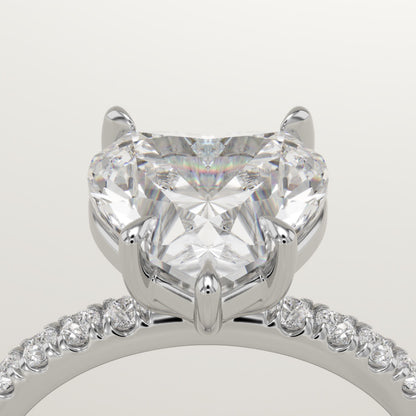 Heart Cut Pave Lab-Grown Diamond Engagement Ring