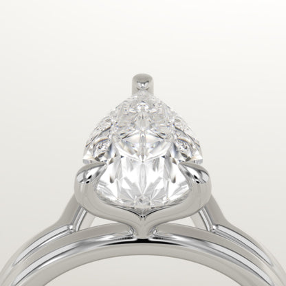Pear Cut Solitaire Lab-Grown Diamond Bridal Set