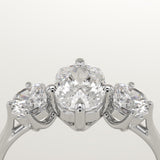 2.0 CT Elongated Cushion Cut Three Stone Lab-Grown Diamond Engagement Ring
