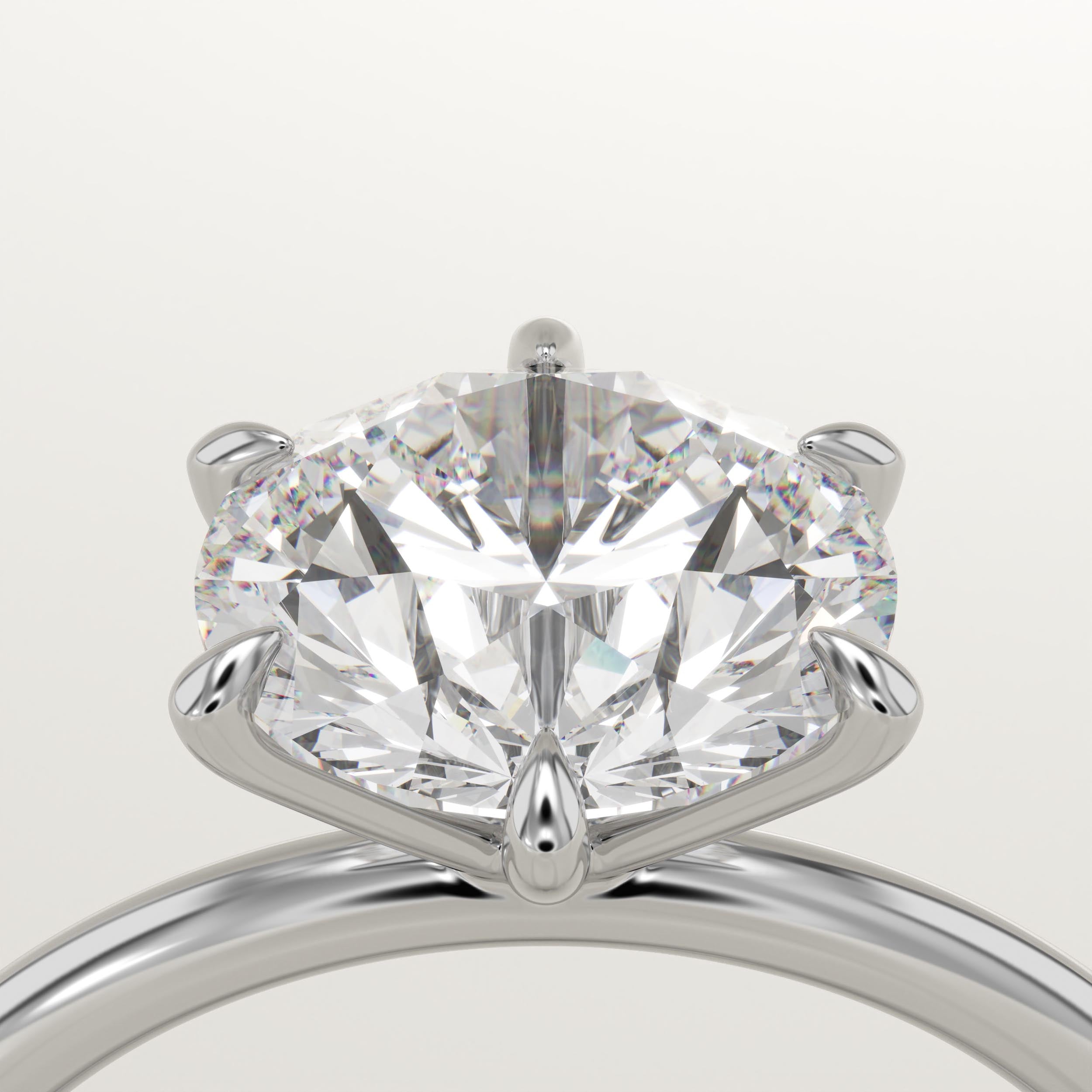 2.0 CT Round Cut Solitaire Lab-Grown Diamond Engagement Ring