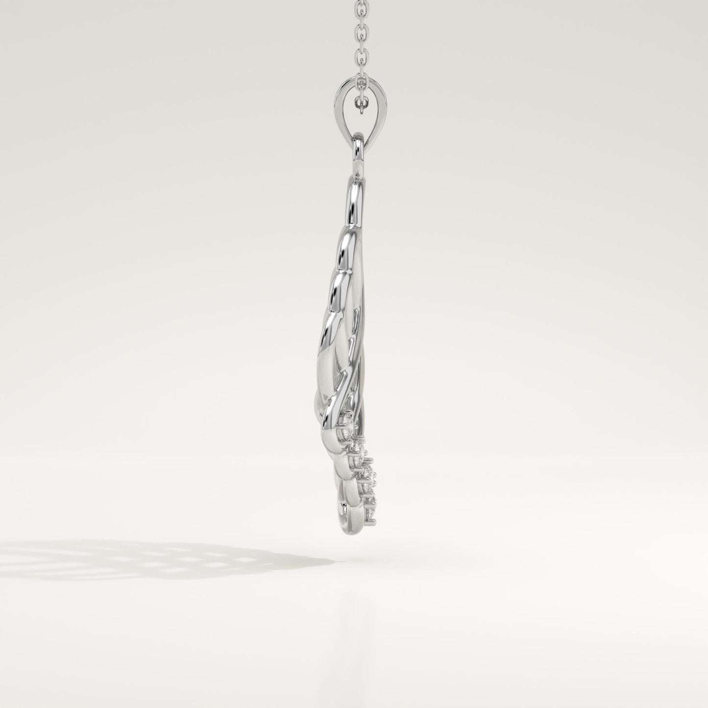 0.158 TCW Round Lab-Grown Diamond Charm Necklace