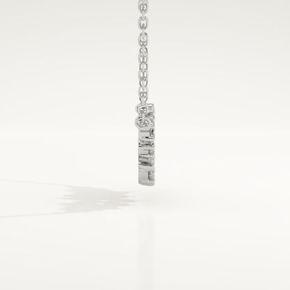 0.248 TCW Round & Marquise Lab-Grown Diamond Charm Necklace