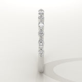 0.32 TCW Round & Marquise Cut Lab-Grown Diamond Half Eternity Wedding Band