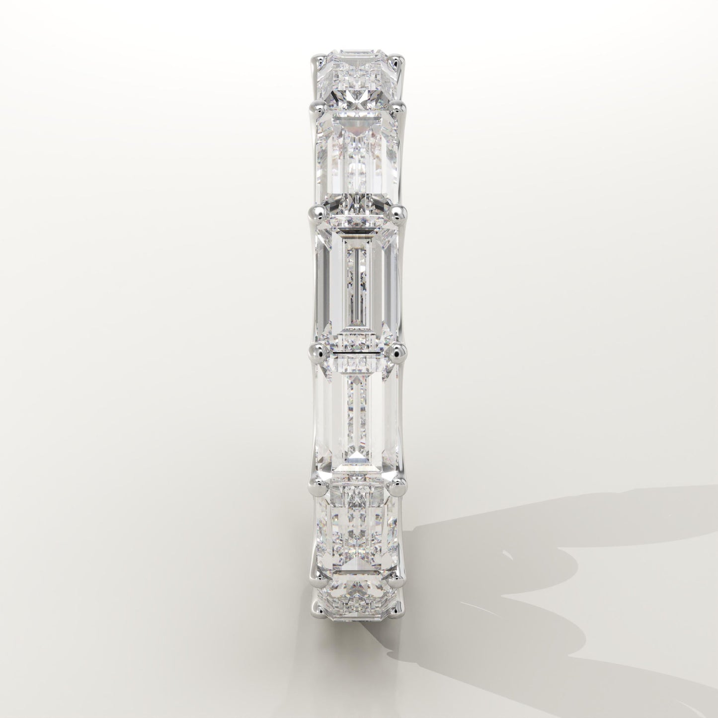 2.55 TCW Emerald Lab-Grown Diamond Full Eternity Wedding Band