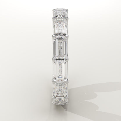 2.55 TCW Emerald Lab-Grown Diamond Full Eternity Wedding Band