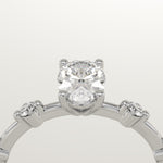 2.0 CT Oval Cut Dainty Pave Lab-Grown Diamond Engagement Ring