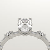 2.0 CT Oval Cut Dainty Pave Lab-Grown Diamond Engagement Ring