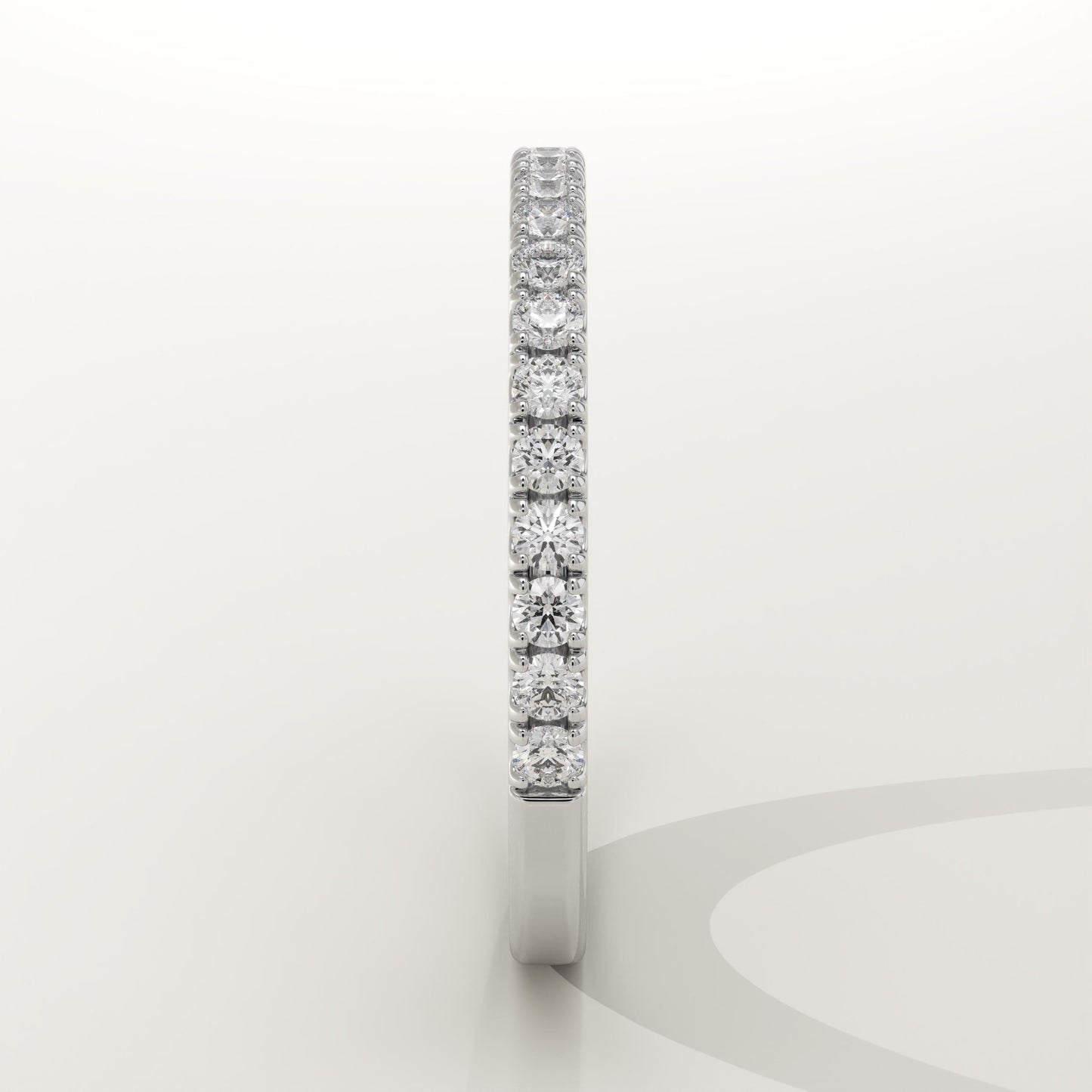 0.38 TCW Round Cut Lab-Grown Diamond Half Eternity Wedding Band