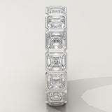 2.25 TCW Asscher Cut Lab-Grown Diamond Full Eternity Bezel Wedding Band