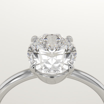 1.75 CT Oval Cut Solitaire Moissanite Engagement Ring