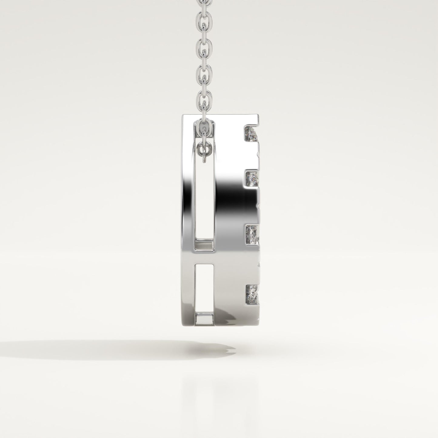 0.67 TCW Round Lab-Grown Diamond Pear Charm Necklace