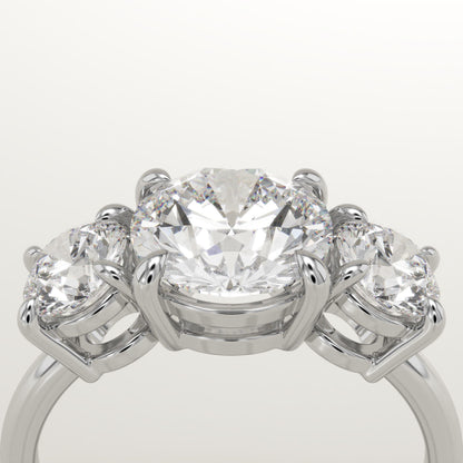 2 CT Round Cut Three Stone Moissanite Engagement Ring
