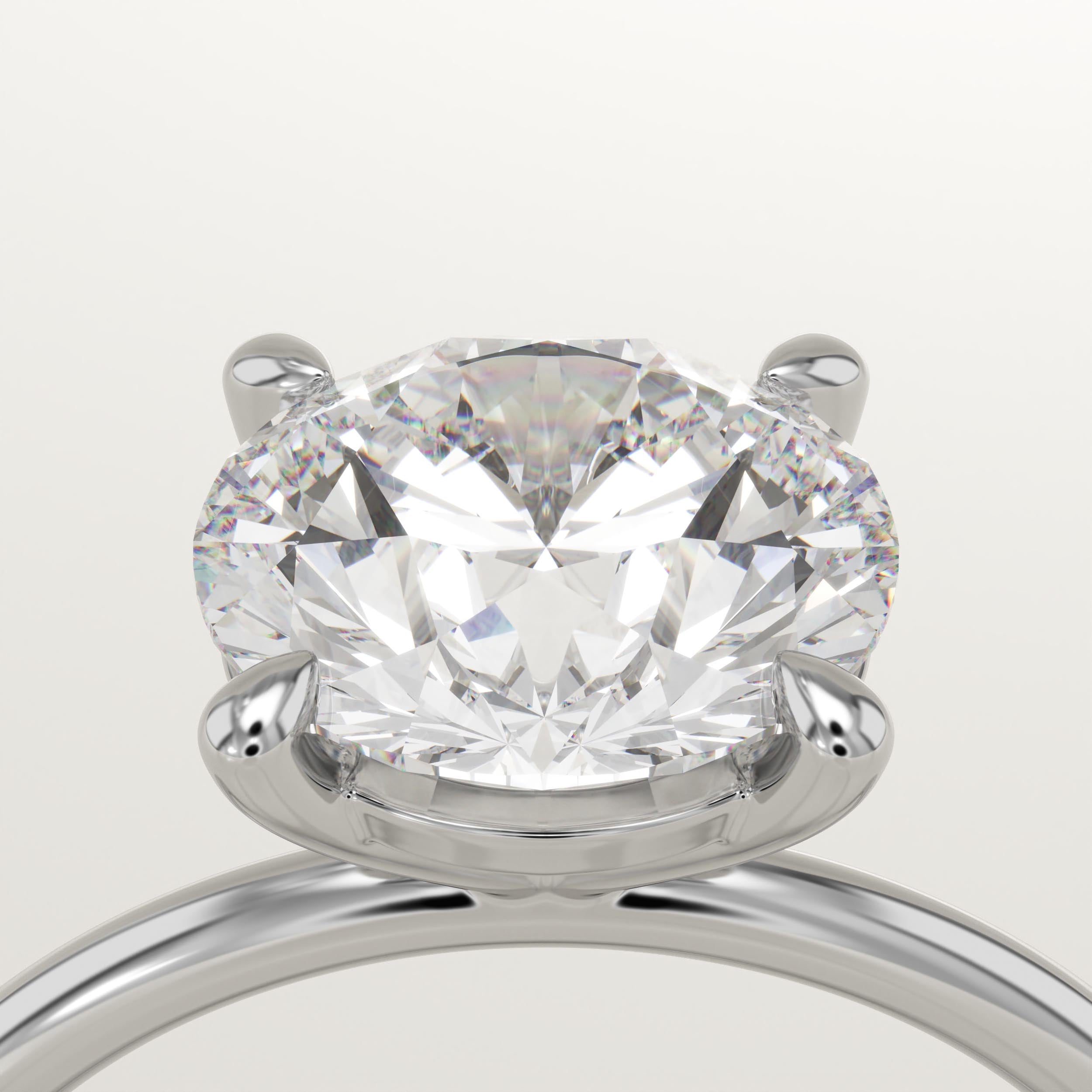 2.0 CT Round Cut Solitaire Lab-Grown Diamond Engagement Ring
