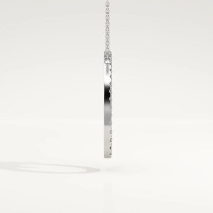 0.473 TCW Round Lab-Grown Diamond O Initial Necklace