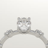 2.0 CT Oval Cut Dainty Pave Lab-Grown Diamond Engagement Ring