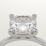 2.0 CT Cushion Cut Solitaire Lab-Grown Diamond Engagement Ring