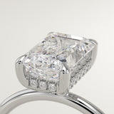 2.0 CT Emerald Cut Hidden Halo Lab-Grown Diamond Engagement Ring