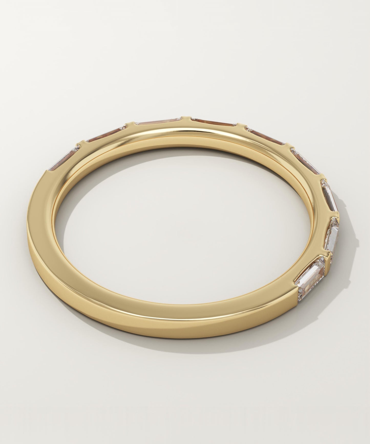 0.54 TCW Baguette Lab-Grown Diamond Half Eternity Wedding Band